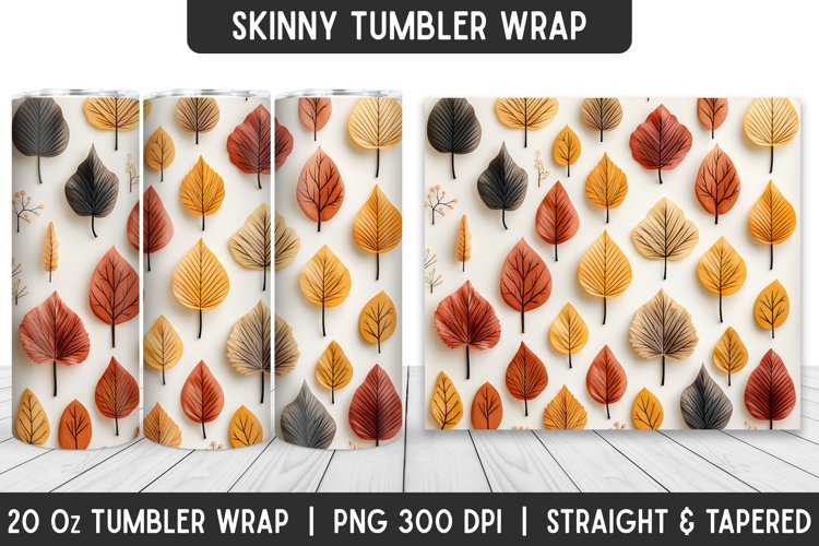 Fall Leaves Tumbler Wrap | Flower Tumbler | Sublimation