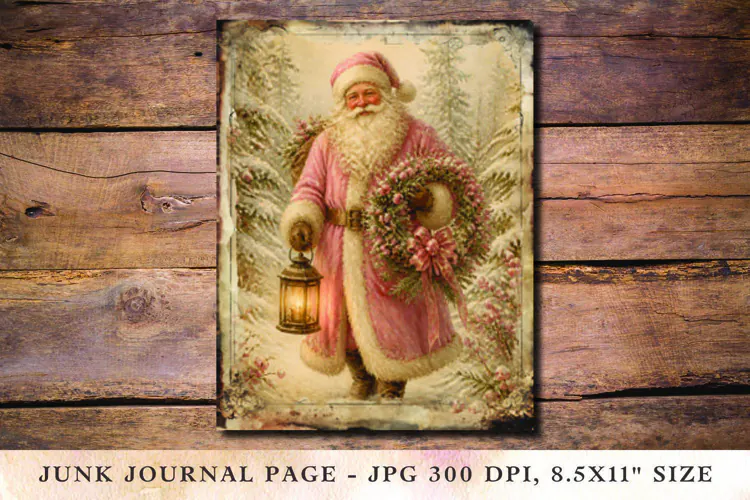 Christmas Junk Journal Pages santa claus