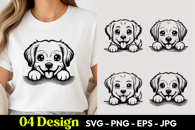 Cute Puppy Peeking Dog SVG PNG