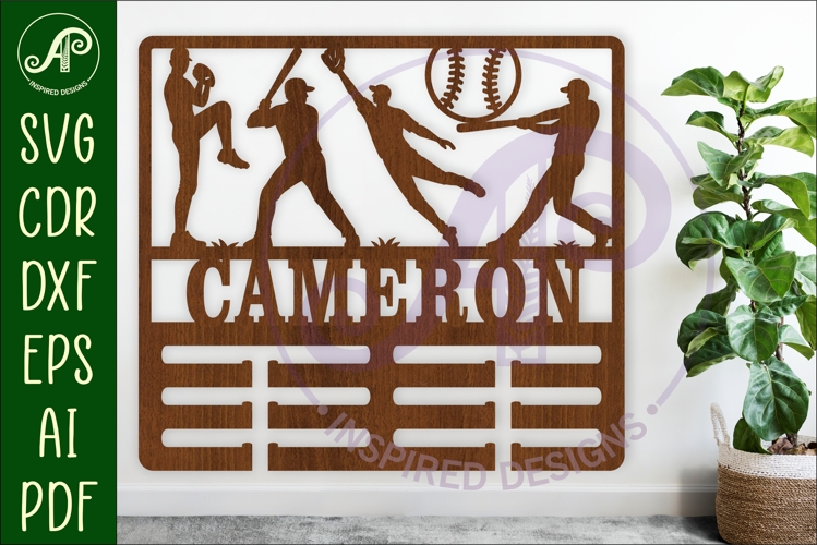 Baseball Theme Medal Holder Name svg laser cut