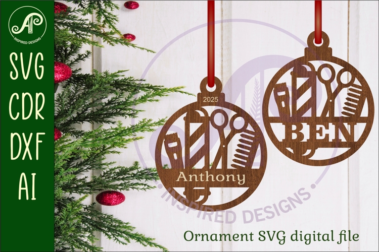 Barber, stylist Christmas Ornament SVG