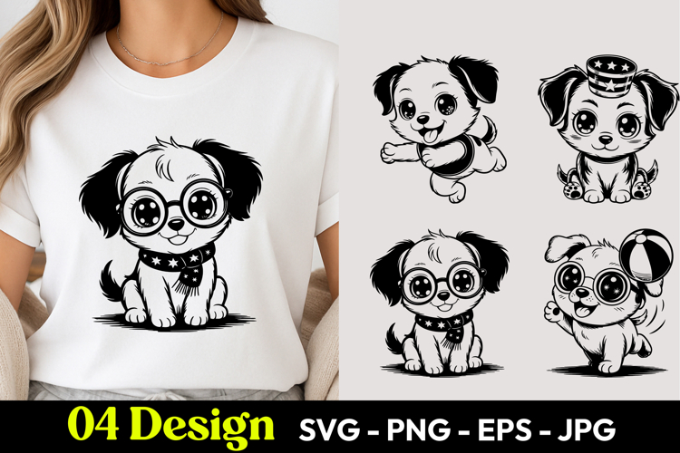 Cute Puppy Face SVG PNG