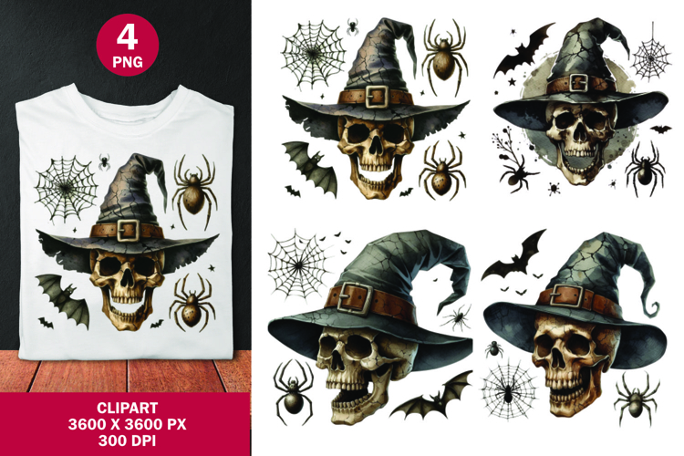 halloween clipart png - skull witch
