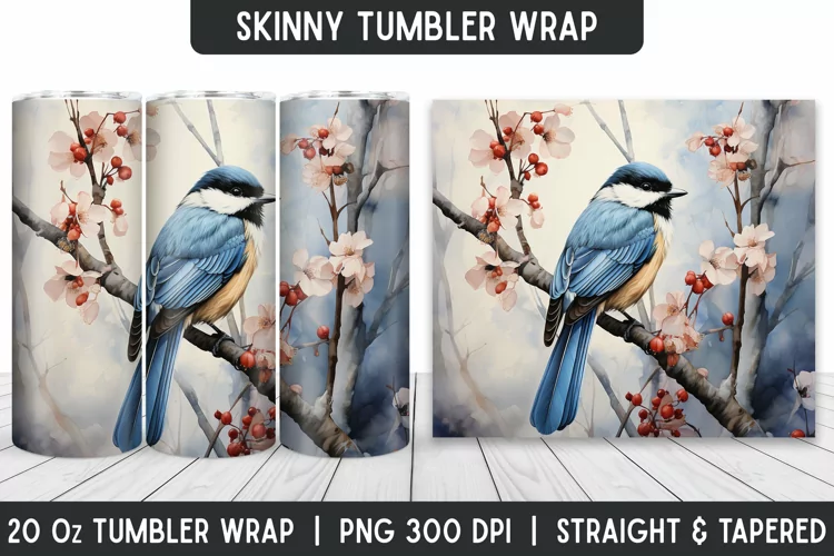 Flower Tumbler Wrap | 3D Sublimation | Skinny Tumbler
