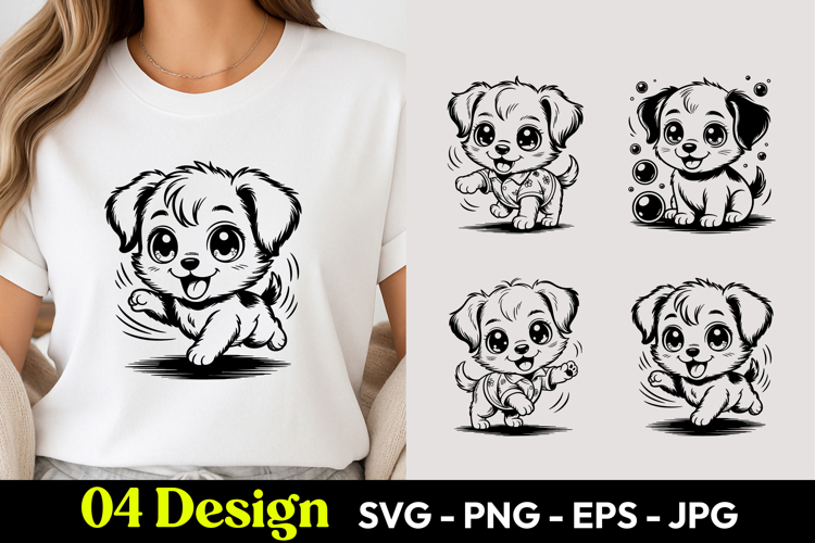 Cute Playful Puppy SVG PNG