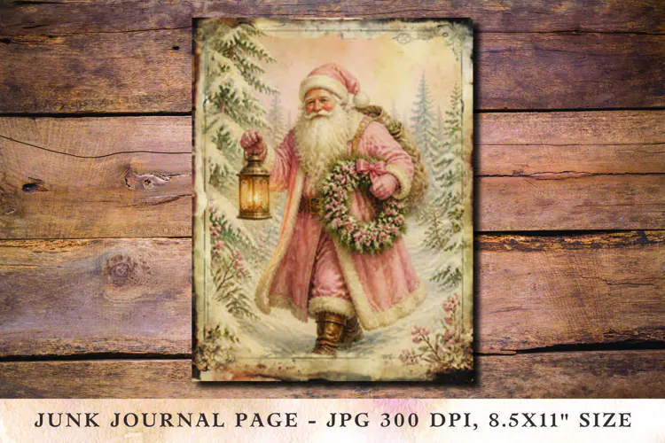 Christmas Junk Journal Pages santa claus