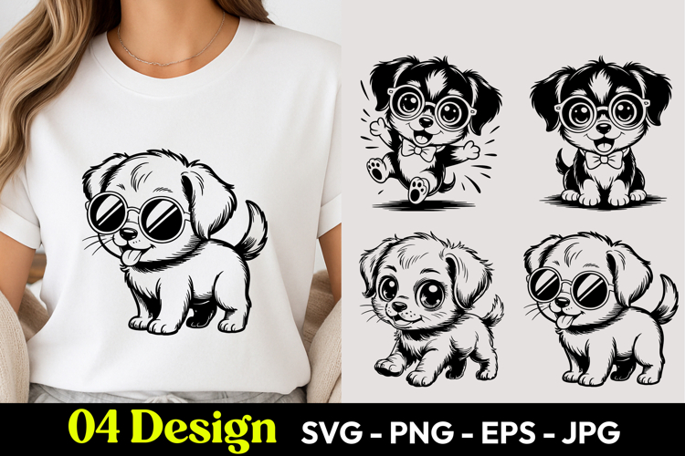 Cool Dog Puppy SVG PNG