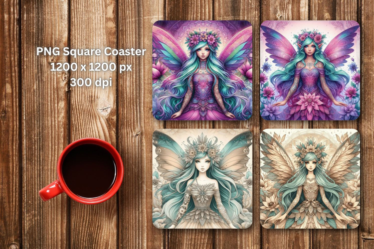 square coaster - beautiful fairy