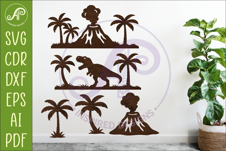 Dinosaur SVG Design for Laser Cutting, Jurassic Dino 1