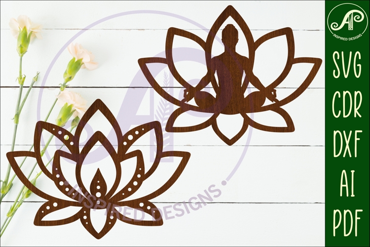 Lotus flower wall art signs, SVG files. 2