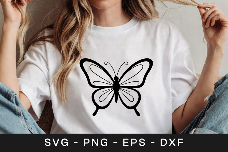 Classic Butterfly Outline Graphic SVG PNG