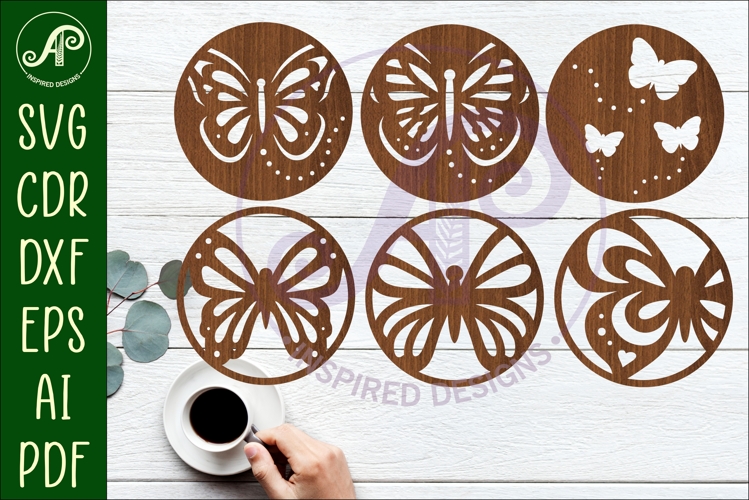 Butterfly Coasters, laser cut out garden designs 1