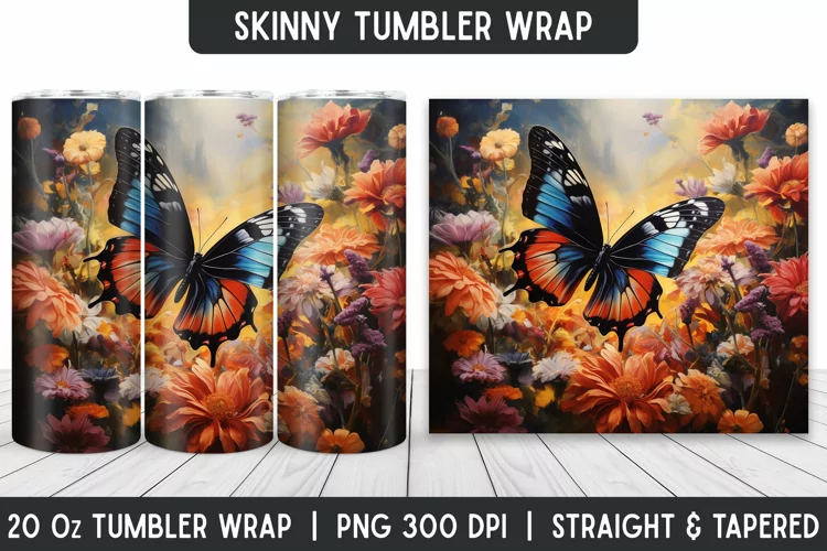 Butterfly Tumbler Wrap | Sublimation Tumbler | Tumblers