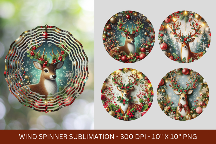 wind spinner - 3d christmas reindeer