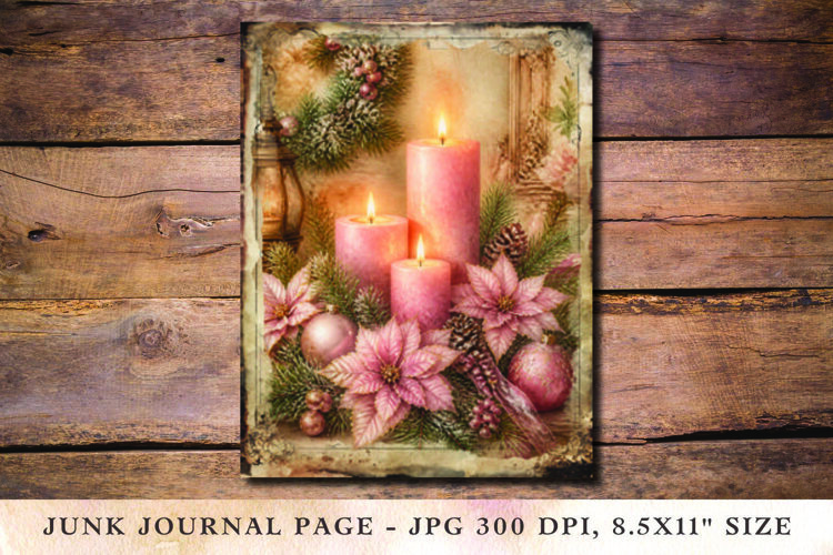 Christmas Junk Journal Pages Candle example image 1