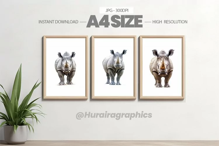Safari Animal Wall Art - 03 Variations