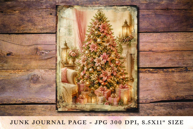 Christmas Junk Journal Pages christmas tree example image 1