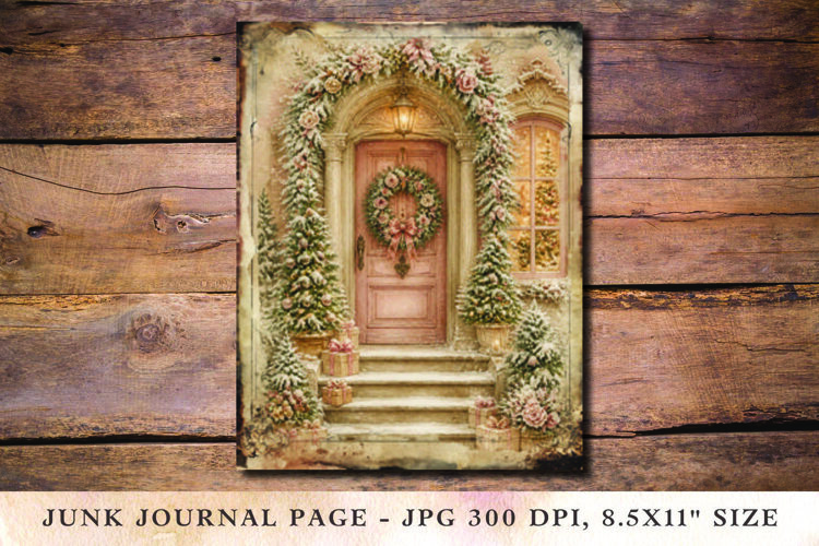 Christmas Junk Journal Pages Door example image 1