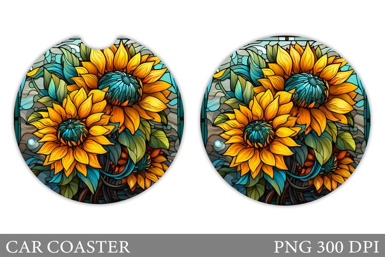 Sunflowers Car Coaster. Sunflowers Car Coaster Design