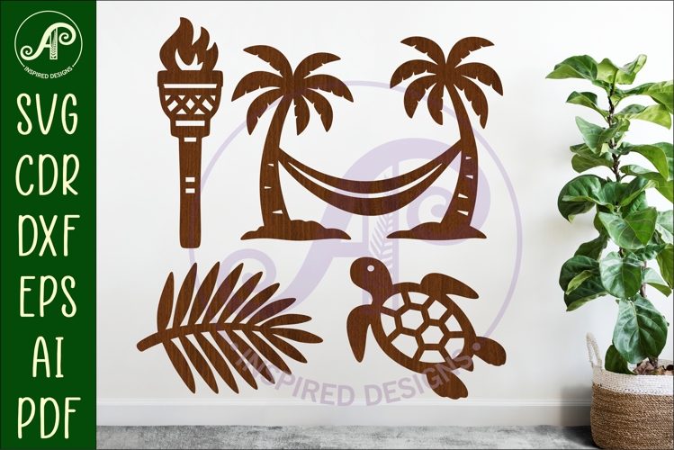Tropical Silhouette Shapes, Summer Cut outs 2