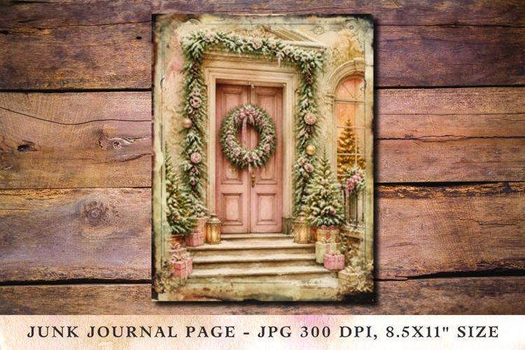 Christmas Junk Journal Pages Door example image 1