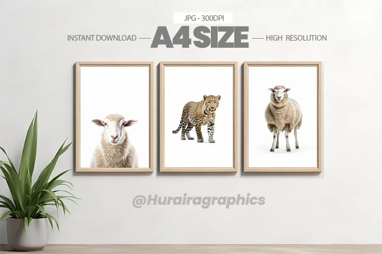 Safari Animal Wall Art - 03 Variations