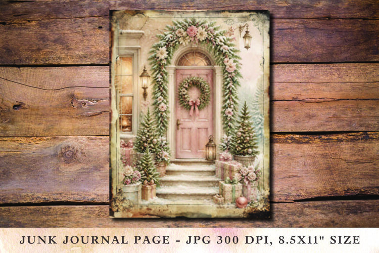 Christmas Junk Journal Pages Door example image 1