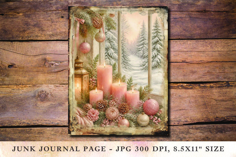 Christmas Junk Journal Pages Candle example image 1