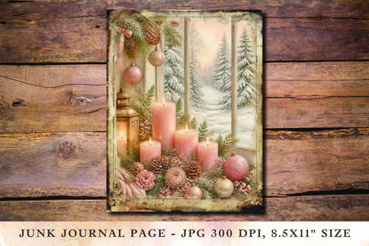 Christmas Junk Journal Pages Candle