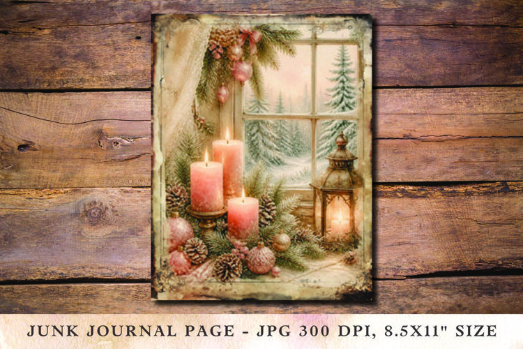 Christmas Junk Journal Pages Candle example image 1