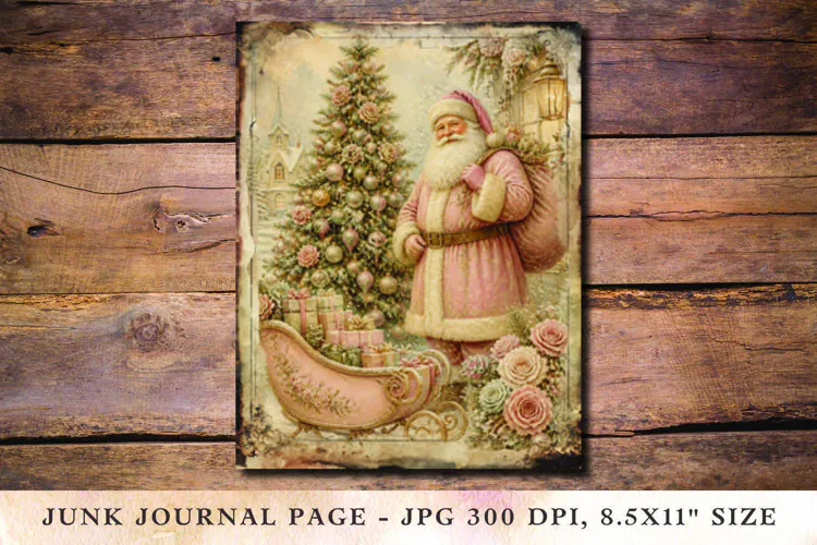 Christmas Junk Journal Pages santa claus