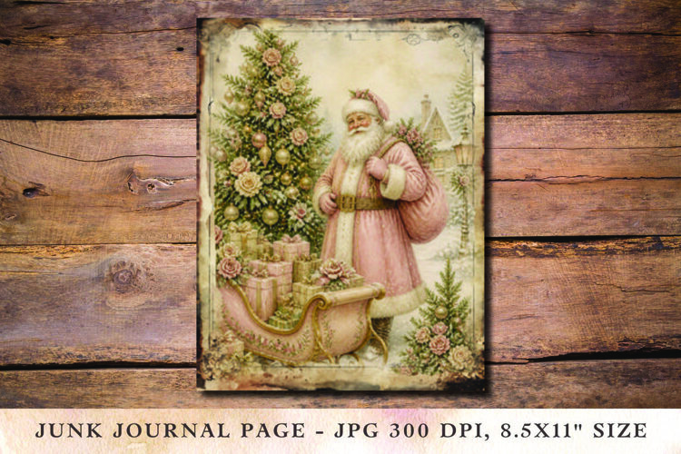 Christmas Junk Journal Pages santa claus example image 1