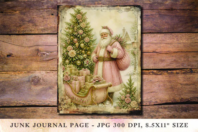 Christmas Junk Journal Pages santa claus