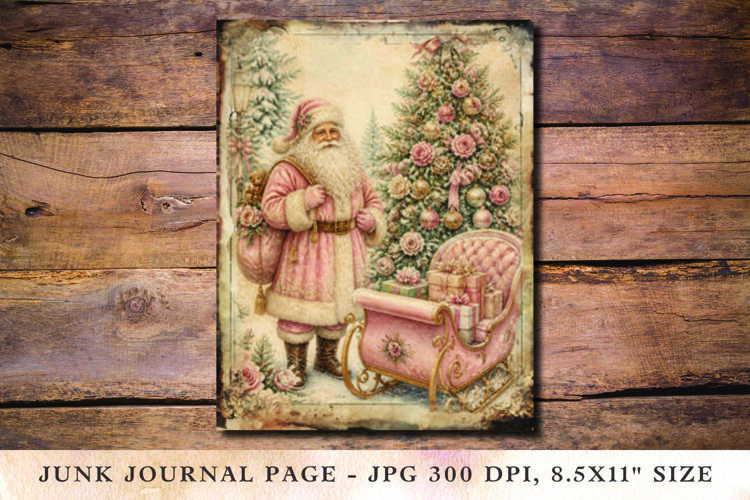 Christmas Junk Journal Pages santa claus example image 1