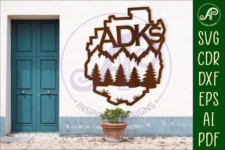 ADK Adirondack park wall art sign, SVG file. vector