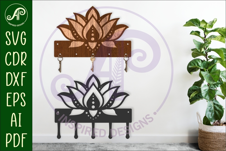 Lotus Flower Key holder designs for wood and metal