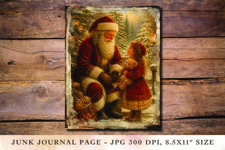 Christmas Junk Journal Pages santa claus