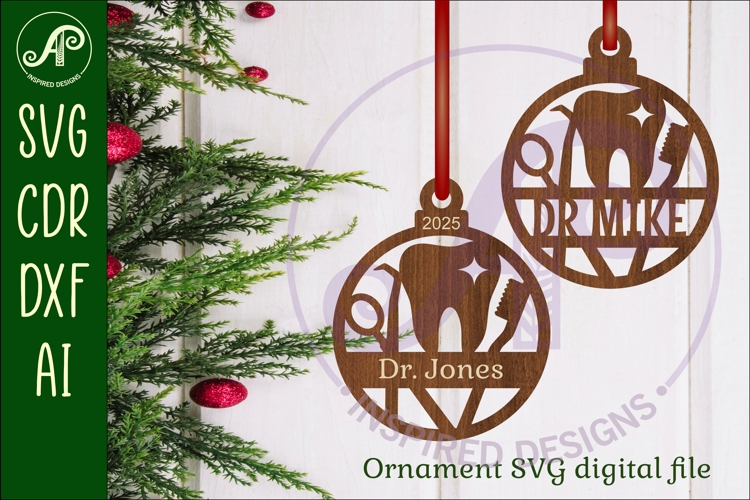 Dentist personalized Christmas Ornament SVG