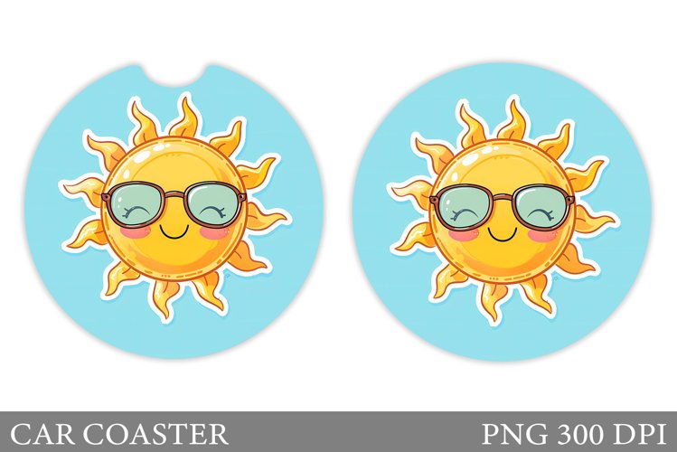 Cute Sun Car Coaster. Positive Sun Coaster Design