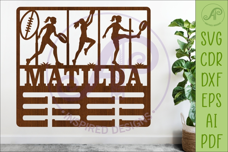 Aussie Rules Female Medal Holder SVG, Australia Football