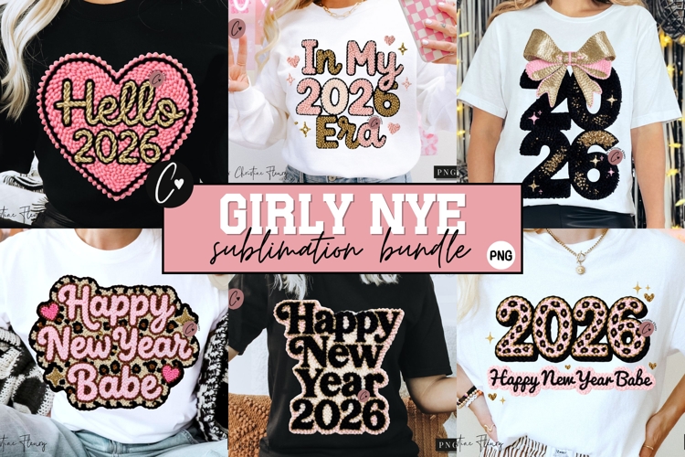 Preppy New Years 2026 PNG Bundle