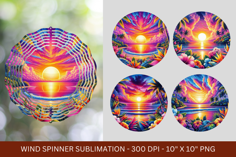 wind spinner - sunset tropical beach