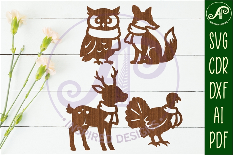 fall animals laser cut outs SVG file