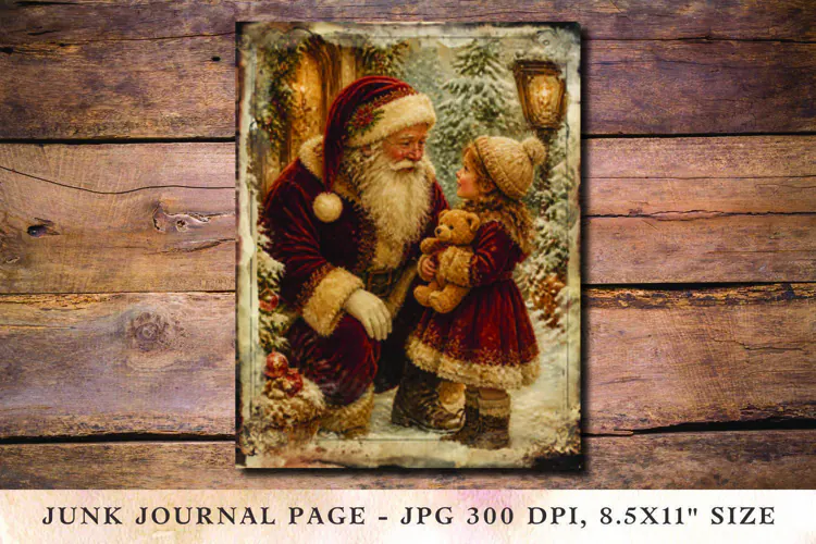 Christmas Junk Journal Pages santa claus