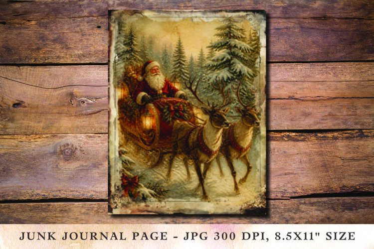 Christmas Junk Journal Pages santa claus example image 1