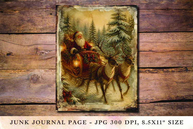 Christmas Junk Journal Pages santa claus