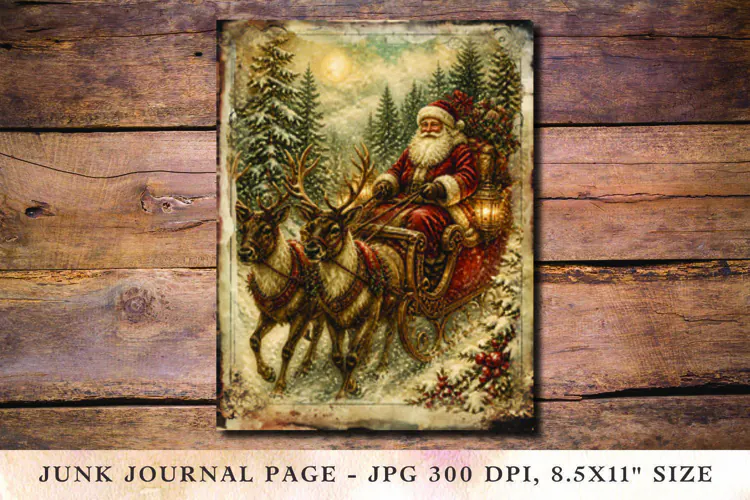 Christmas Junk Journal Pages santa claus