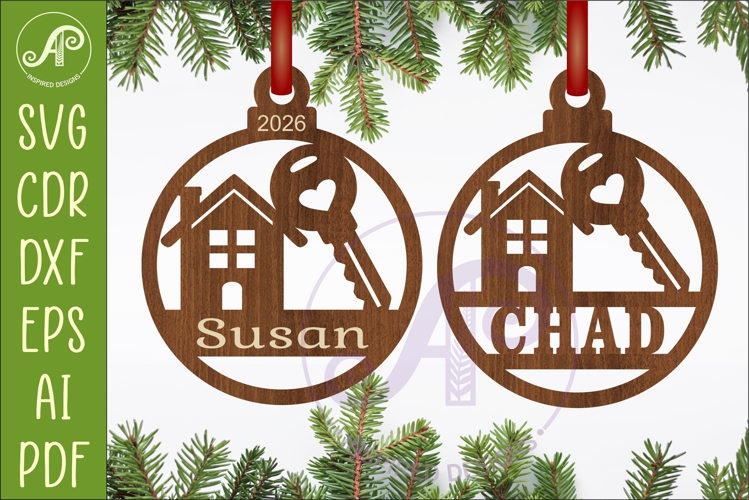Real Estate Agent Christmas Ornament SVG, New Home House Key
