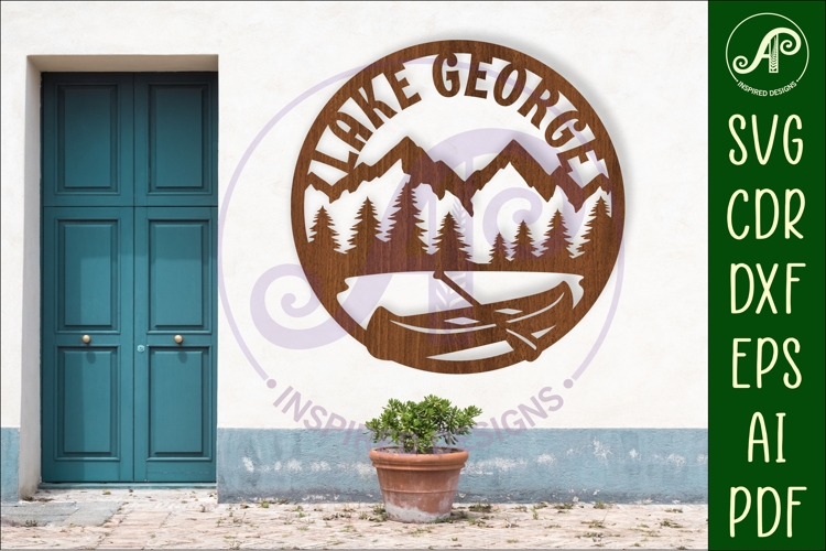 Lake George wall art sign, SVG file. vector