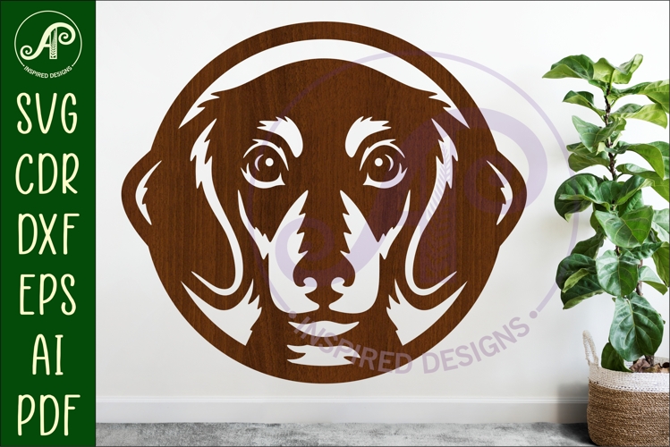 Dachshund Dog Wall Art SVG Laser Cut Sausage Dog